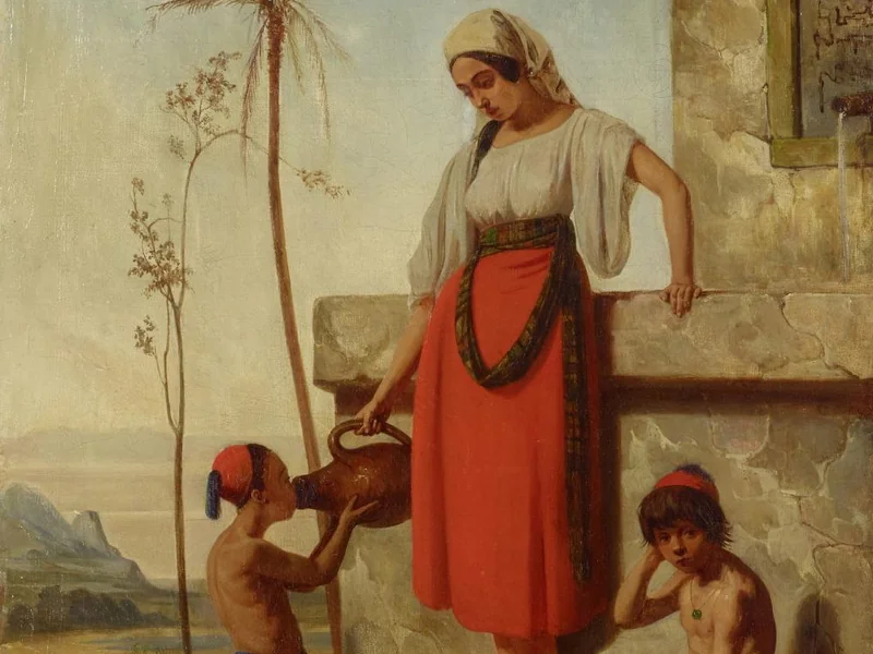 1805-Émile-Aubert Lessore - Al pozzo